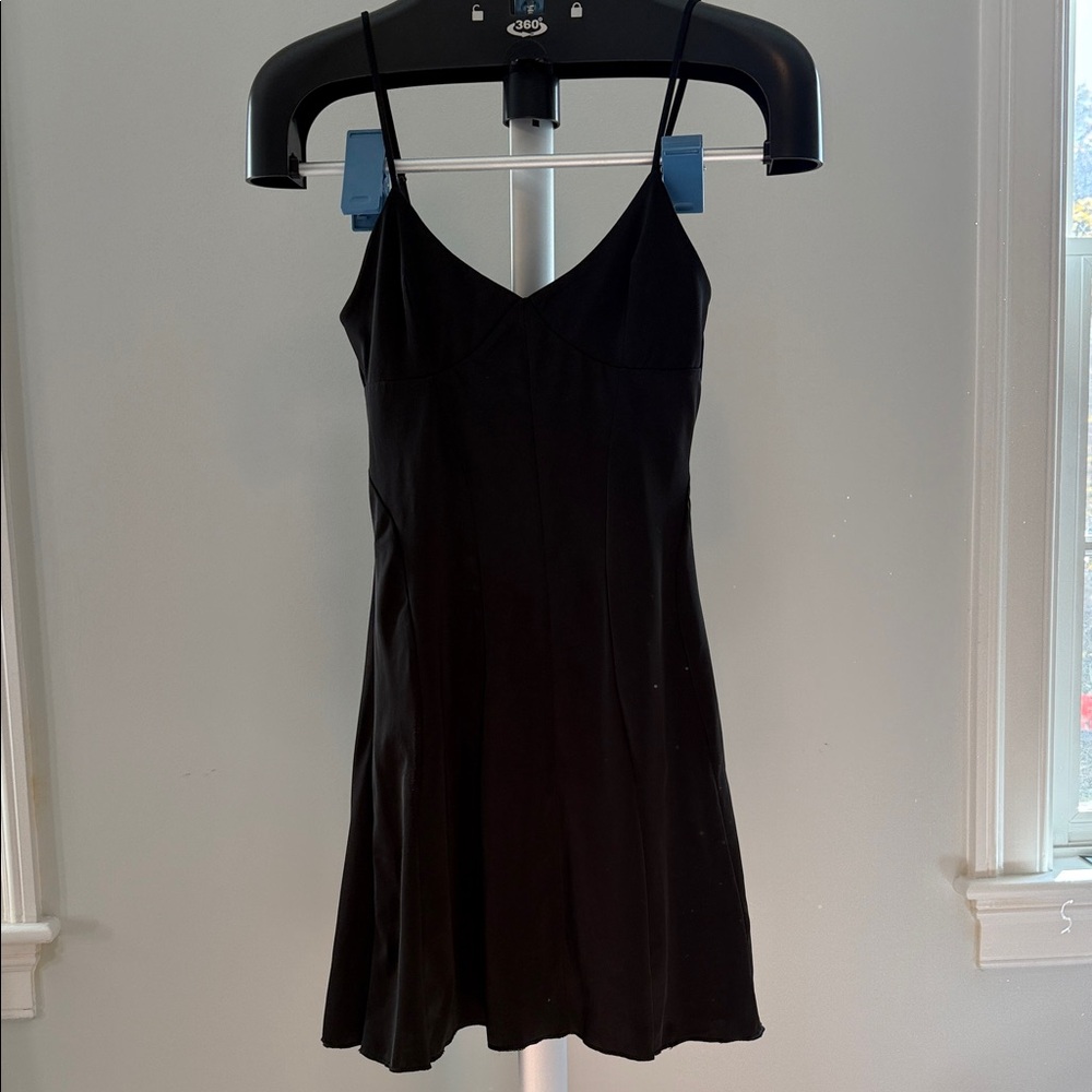 Oh Polly - skater spaghetti strap black  dress